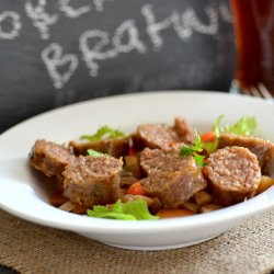 bratwurst w/ apples - Recipe photo by claireg