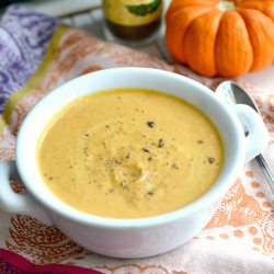 Goat cheese pumpkin soup - Recipe photo by claireg