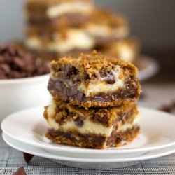 PB Chocolate Chip Cookie Cheesecake - Recipe photo by pinchofyum