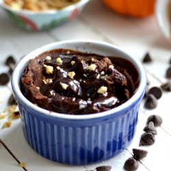 Dark chocolate pumpkin cake for 1 - Recipe photo by claireg