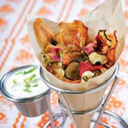 Healthy Baked Vegetable Chips - Recipe photo by MotherEarthNewsAndFriends