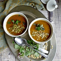 Pumpkin Black Bean Soup - Recipe photo by sundaymorning bananapancakes
