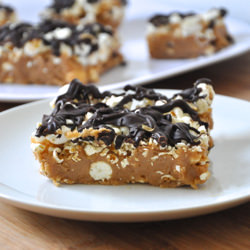 Vegan Peanut Butter Popcorn Fudge - Recipe photo by thetolerantvegan