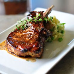Pork Chop with Balsamic Maple Glaze - Recipe photo by blackdogfoodblog