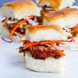 Bahn Mi Meatloaf Sliders - Recipe photo by IMPROVkitchen