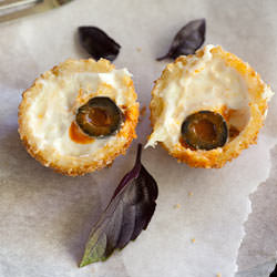Mozzarella Eyeballs - Recipe photo by FoodieCrush