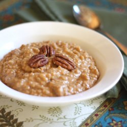 Baked Pumpkin Toasted Pecan Oatmeal - Recipe photo by barefeetinthekitchen