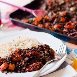 Lentils with Roasted Okra - Recipe photo by elsbro