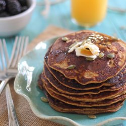 Pumpkin Paleo Pancakes - Recipe photo by Running to the Kitchen