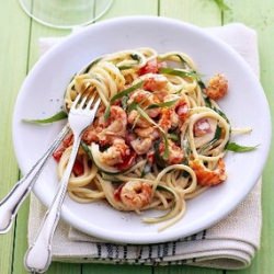 Zucchini Spaghetti with Crawfish - Recipe photo by cajunlicious