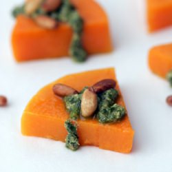 Butternut Squash Pesto Pizzettas - Recipe photo by Bob Vivant