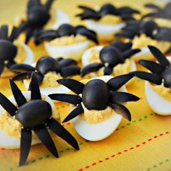 Halloween Spider Deviled Eggs - Recipe photo by ourapronstrings