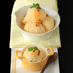 Passion Fruit Frozen Yogurt - Recipe photo by swapnaz