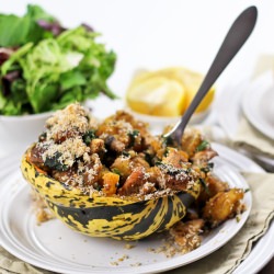 Turkey Stuffed Carnival Squash - Recipe photo by The Healthy Foodie
