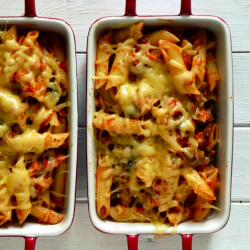 Ham Mushroom Pasta Bake - Recipe photo by Kas