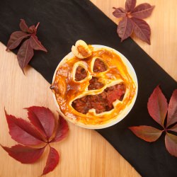 Jack-o’-Lantern Sloppy Joe Pie - Recipe photo by Small Wallet Big Appetite