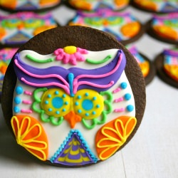 Sugar Skull Owl Cookies - Recipe photo by Jesicakes