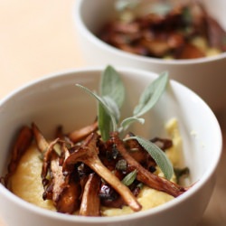 Creamy Polenta with Chanterelles - Recipe photo by Feasting at Home