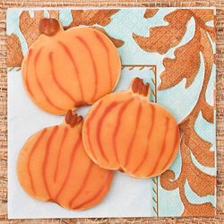Iced Pumpkin Sugar Cookies - Recipe photo by nancy baggett-kitchenlane