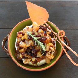Baked Camembert with Pear Relish - Recipe photo by The Runaway Spoon