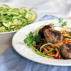 Zucchini Spaghetti and Meatballs - Recipe photo by talistomatoes