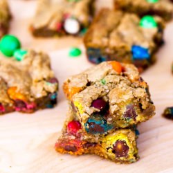 Pretzel M&M Blondies - Recipe photo by sallysbakingaddiction