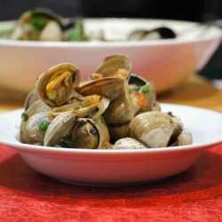 Clams with Garlic Salsa - Recipe photo by REMCooks
