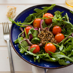 Lentil, Rocket & Tomatoes Salad - Recipe photo by Marcela Macias