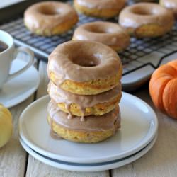 Pumpkin Donuts with Maple Glaze - Recipe photo by damndelicious