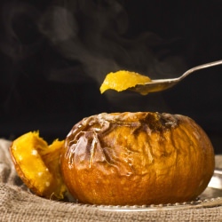Roasted Mini Pumpkin Soup - Recipe photo by chickiephi