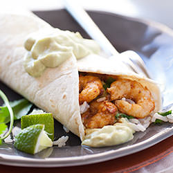 Chipotle Shrimp Burrito - Recipe photo by FoodieCrush