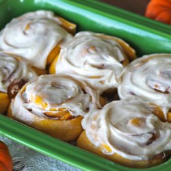 Pumpkin Cinnamon Rolls - Recipe photo by MrsSchwartzsKitchen