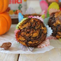 Pumpkin Nutella Swirl Muffins - Recipe photo by damndelicious