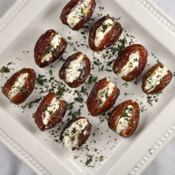 Dates Stuffed with Goat Cheese - Recipe photo by allfourburners