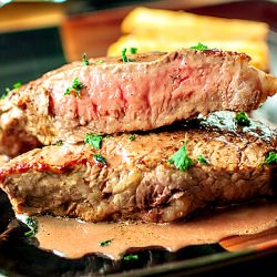 NY Strip Steaks w/ Port Wine - Recipe photo by mtlabor