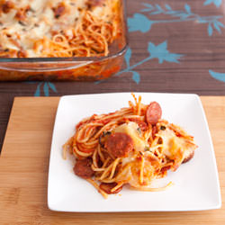 Spaghetti Pizza Bake - Recipe photo by Small Wallet Big Appetite