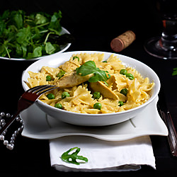 Curried Chicken Farfalle Pasta - Recipe photo by SpicieFoodie
