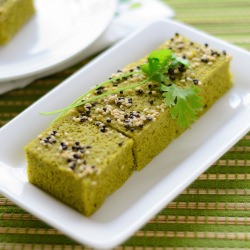 Spinach Dhokla - Recipe photo by vegetariantastebuds