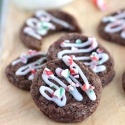 Chocolate Cookies with Candy Cane - Recipe photo by InquiringChef