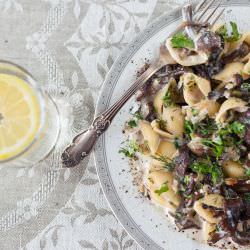 Pasta Flambe with Wild Mushrooms - Recipe photo by alenakogotkova