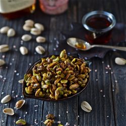 Bourbon Maple Toasted Pistachios - Recipe photo by lemonsandanchovies