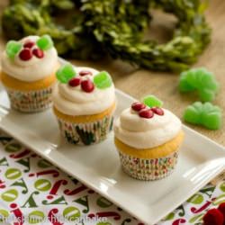 Holly Topped White Cupcakes - Recipe photo by thatskinnychickcanbake