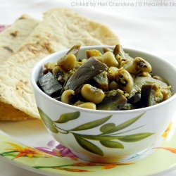 Eggplants with BlackEyed Beans - Recipe photo by blend with spices