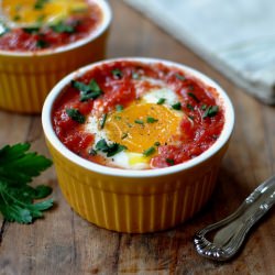 Eggs Poached In Tomato Sauce - Recipe photo by Ashley Brouwer