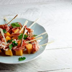 Melon & Prosciutto skewers - Recipe photo by Simply Delicious