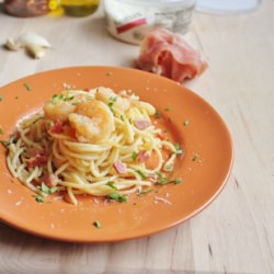 Shrimp Carbonara - Recipe photo by lifefoodandbeer
