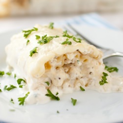 White Chicken Lasagna Roll Ups - Recipe photo by cooking classy