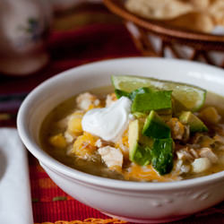 Chicken Tomatillo Soup with Hominy - Recipe photo by PressureCookingToday