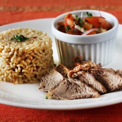 Beef Rice with Sour Tomato Salsa - Recipe photo by justasdelish