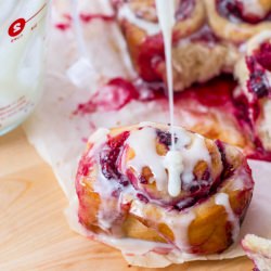 Raspberry Swirl Sweet Rolls - Recipe photo by sallysbakingaddiction
